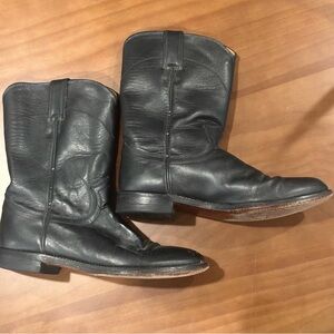 Justin Boots Dark Leather Cowboy Boots